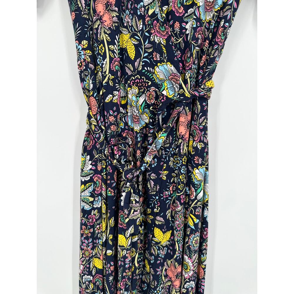 Boden Lavinia Jersey Wrap Dress Floral Print Short Sleeve Midi Tropic Meadow - Picture 5 of 12
